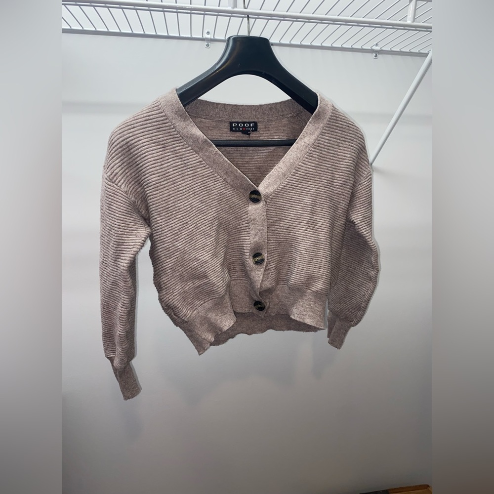 Poof brand cropped sweater.